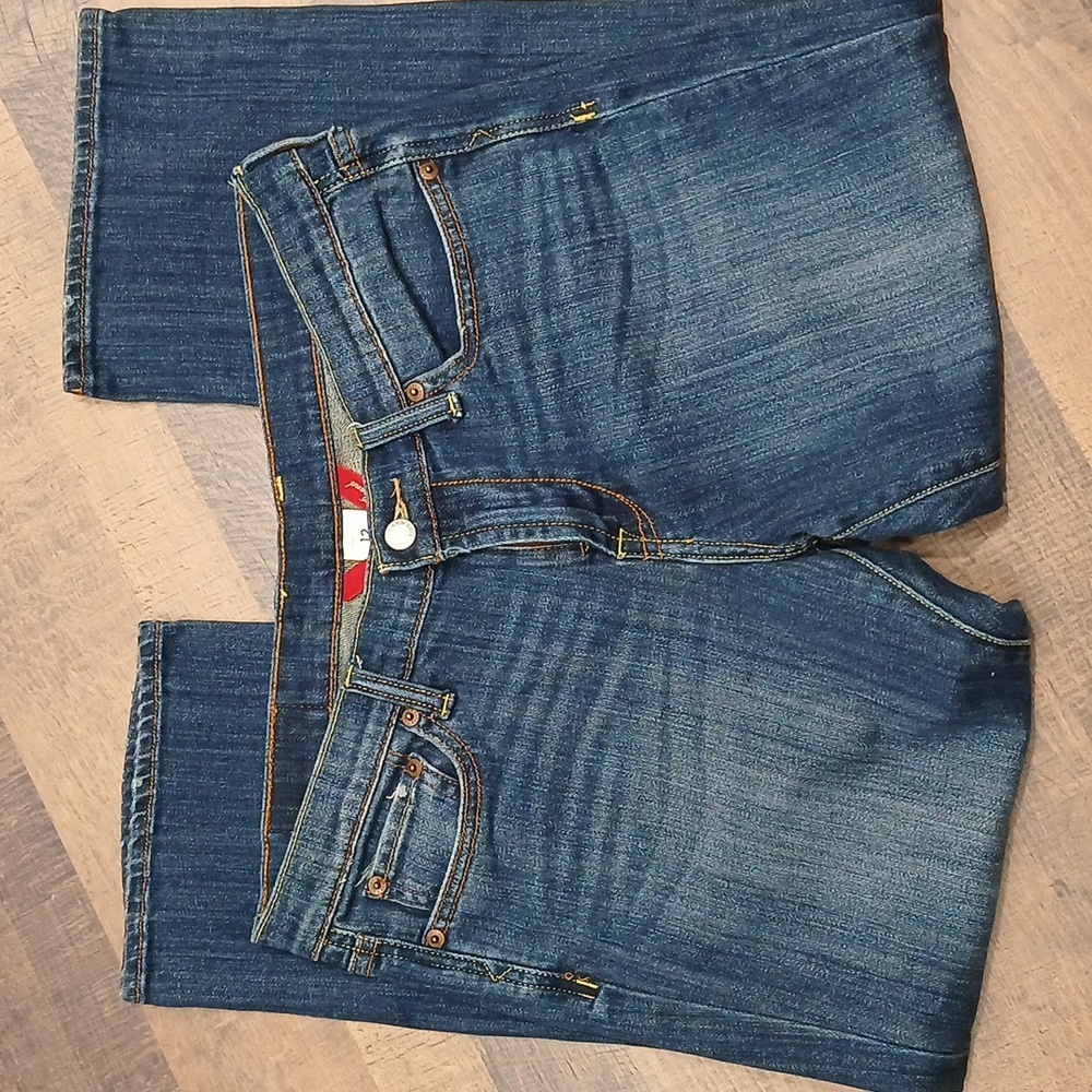 Lucky Brand Womens Sz 12/31 Crop Length Dark Blue Straight Jeans - Picture 3 of 5